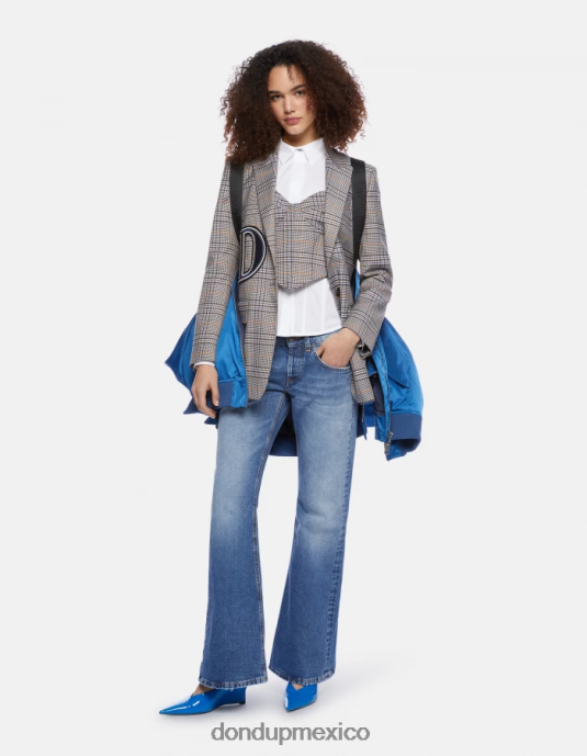 azul DONDUP mujer vaqueros Betty de denim rígido con corte bootcut vestir D0VXD89