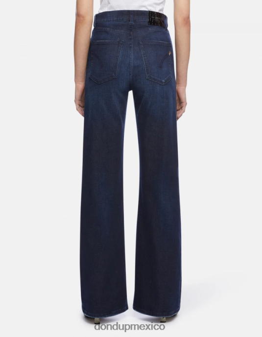 azul DONDUP mujer vaqueros anchos de denim elástico color ámbar vestir D0VXD101