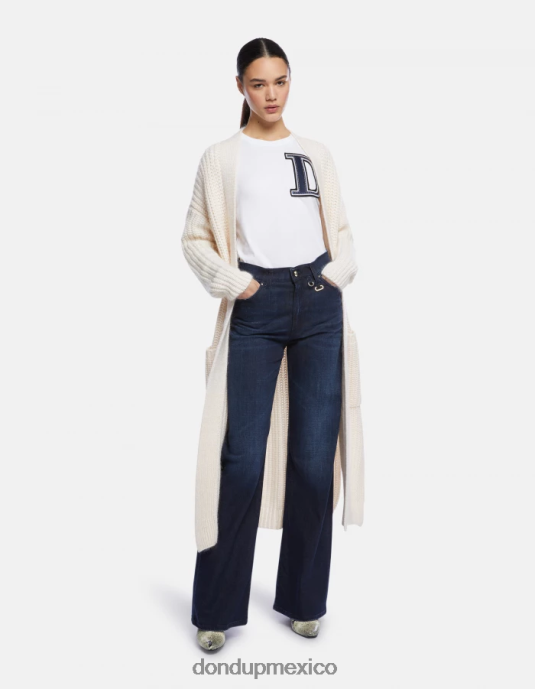 azul DONDUP mujer vaqueros anchos de denim elástico color ámbar vestir D0VXD101
