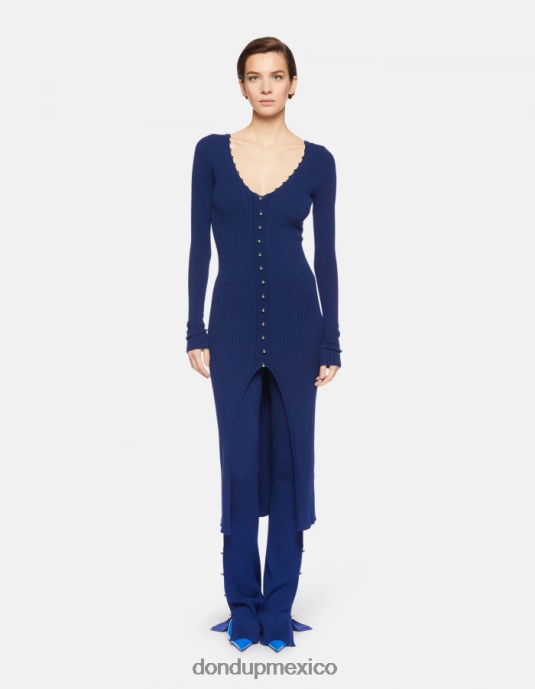 azul DONDUP mujer vestido largo de viscosa vestir D0VXD287
