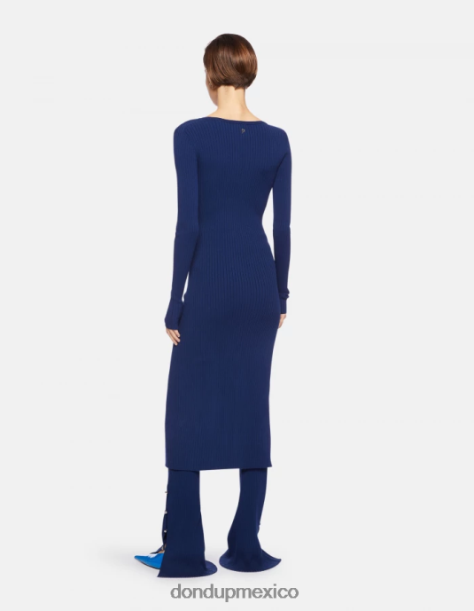 azul DONDUP mujer vestido largo de viscosa vestir D0VXD287