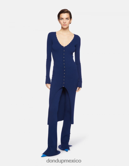 azul DONDUP mujer vestido largo de viscosa vestir D0VXD287