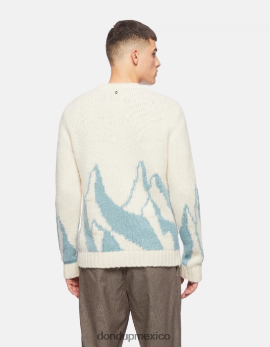 azul claro DONDUP hombres suéter de alpaca con cuello redondo vestir D0VXD874