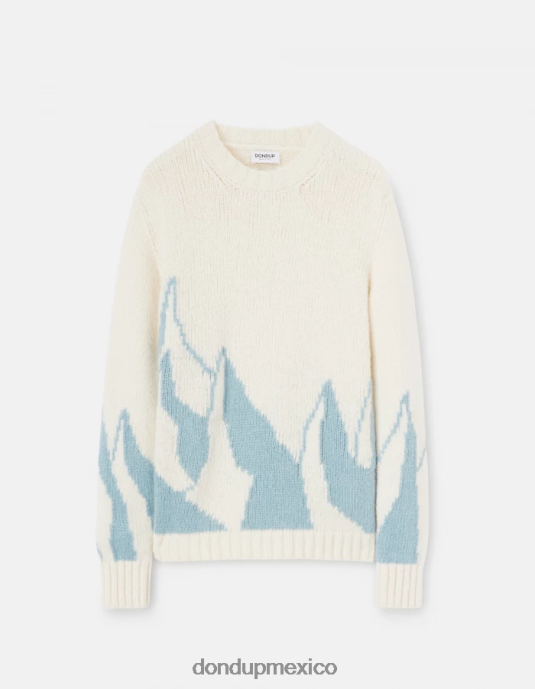 azul claro DONDUP hombres suéter de alpaca con cuello redondo vestir D0VXD874