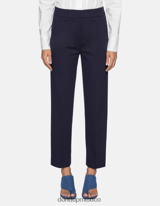 azul oscuro DONDUP mujer pantalones capri holgados de punto meli vestir D0VXD220