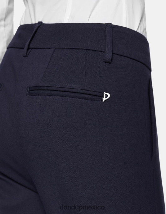 azul oscuro DONDUP mujer pantalones capri holgados de punto meli vestir D0VXD220