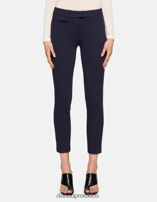 azul oscuro DONDUP mujer pantalones de punto perfectos y ajustados vestir D0VXD127