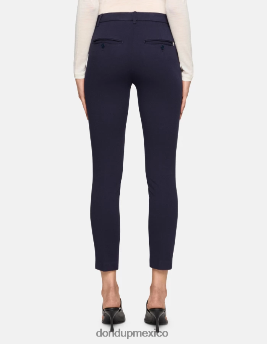 azul oscuro DONDUP mujer pantalones de punto perfectos y ajustados vestir D0VXD127