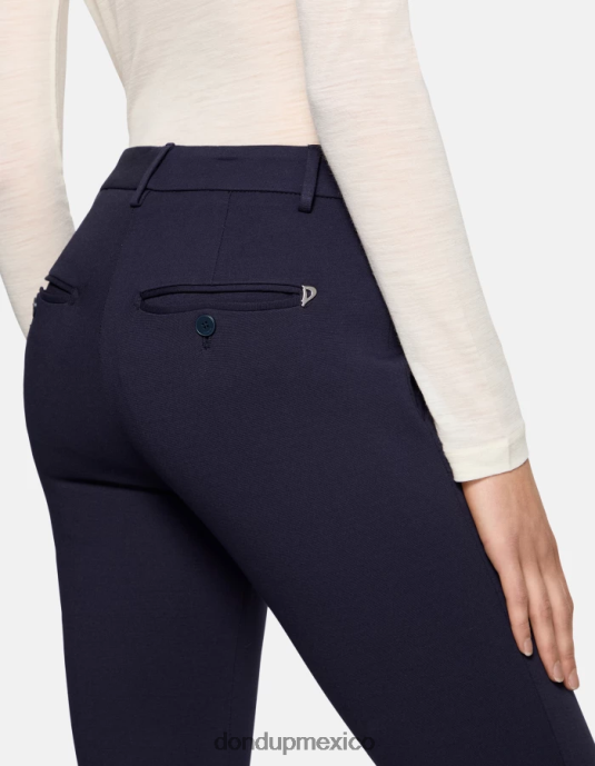 azul oscuro DONDUP mujer pantalones de punto perfectos y ajustados vestir D0VXD127
