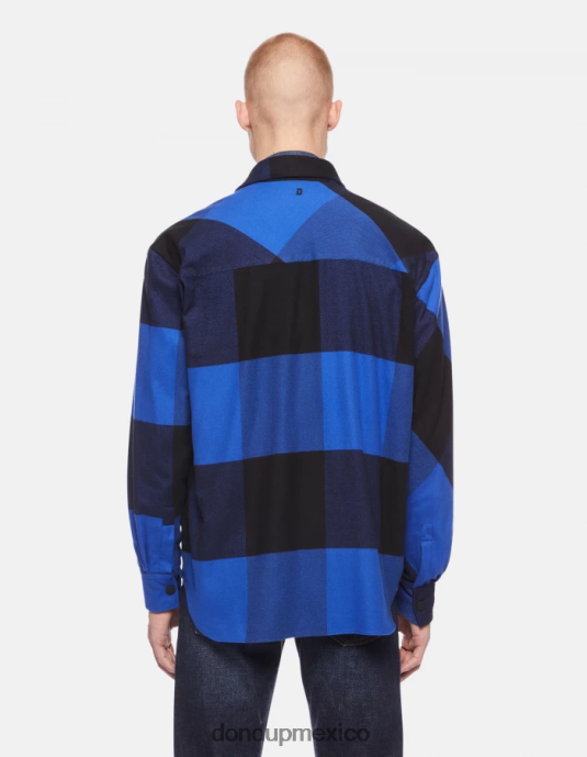 azul real DONDUP hombres camisa de franela extragrande vestir D0VXD864