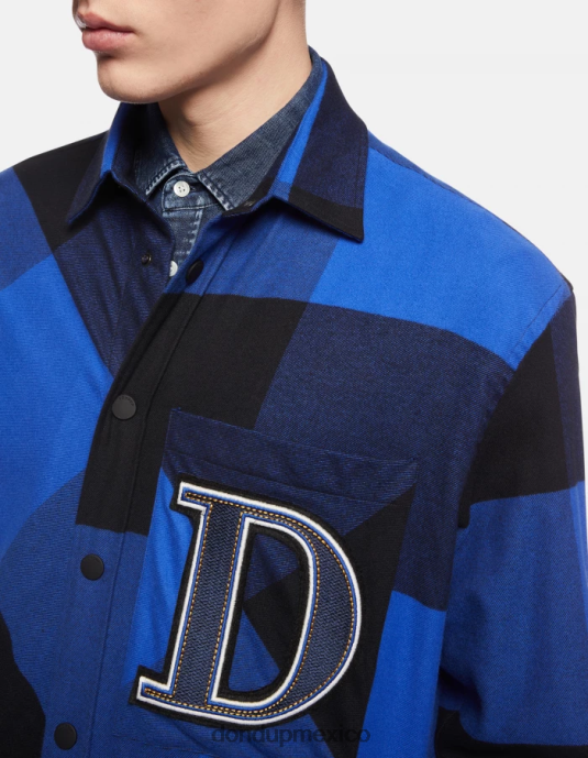 azul real DONDUP hombres camisa de franela extragrande vestir D0VXD864