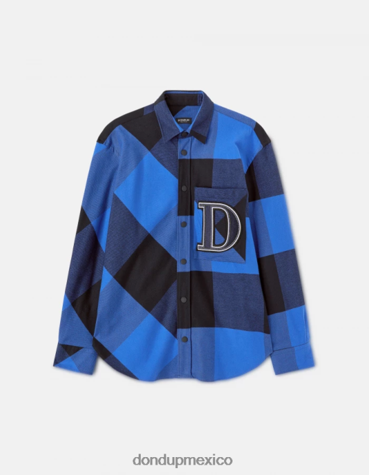 azul real DONDUP hombres camisa de franela extragrande vestir D0VXD864