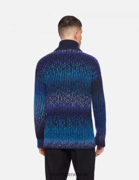 azul real DONDUP hombres suéter regular fit de lana con cuello tipo polo vestir D0VXD878