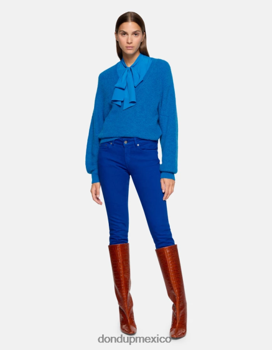 azul real DONDUP mujer Vaqueros Monroe ajustados en denim elástico Bull vestir D0VXD25