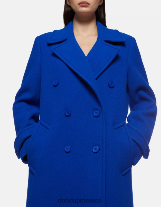 azul real DONDUP mujer abrigo de tela con doble botonadura vestir D0VXD354