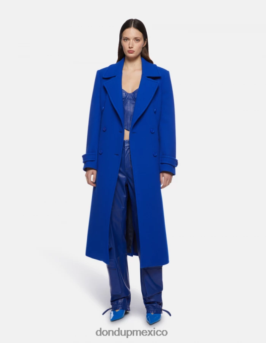 azul real DONDUP mujer abrigo de tela con doble botonadura vestir D0VXD354