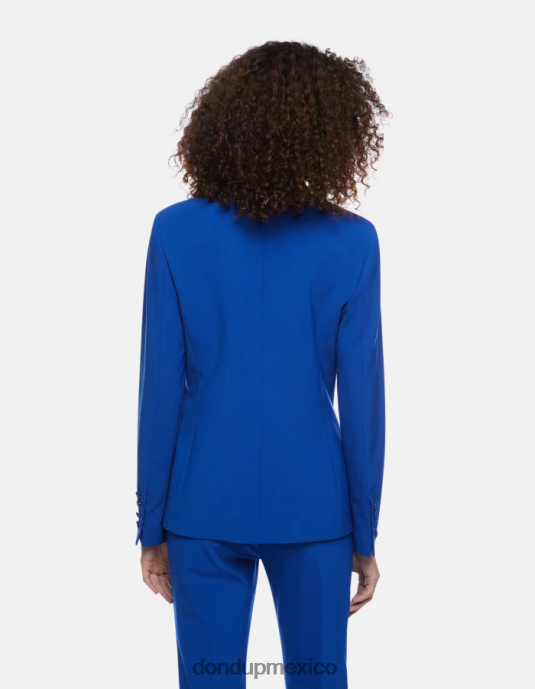 azul real DONDUP mujer blazer de lana con botonadura sencilla vestir D0VXD383