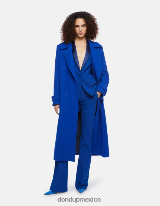 azul real DONDUP mujer blazer de lana con botonadura sencilla vestir D0VXD383