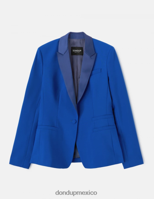 azul real DONDUP mujer blazer de lana con botonadura sencilla vestir D0VXD383