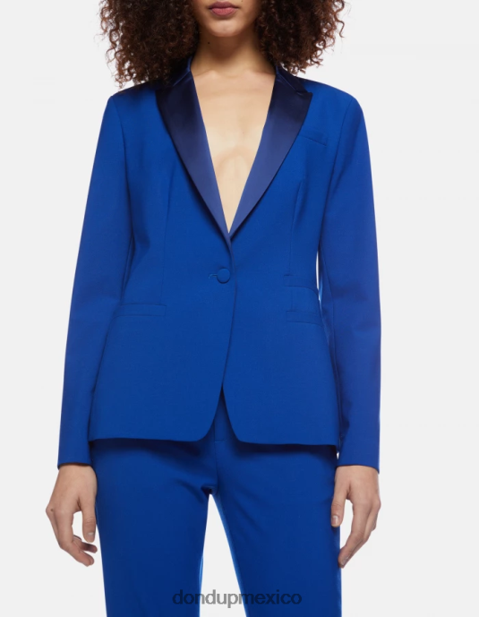 azul real DONDUP mujer blazer de lana con botonadura sencilla vestir D0VXD383