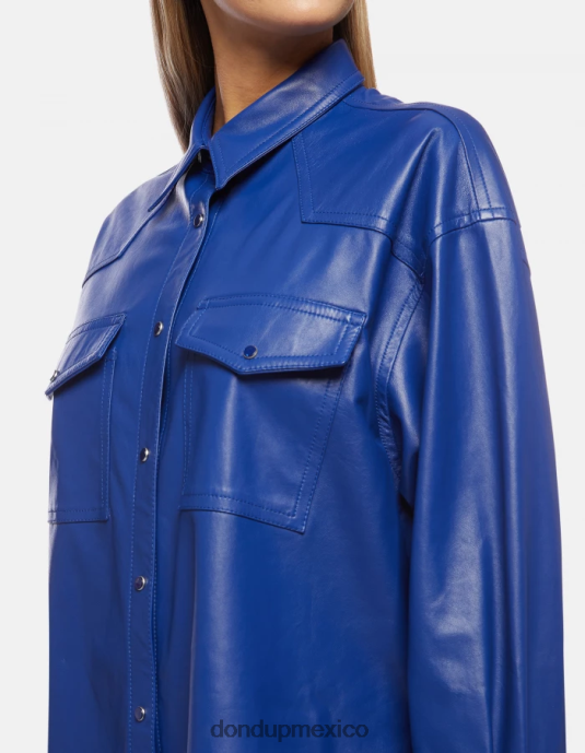 azul real DONDUP mujer camisa holgada de napa vestir D0VXD263