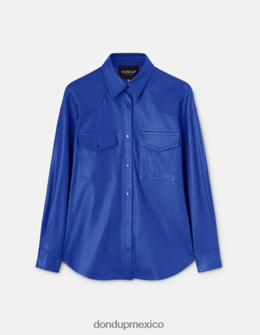 azul real DONDUP mujer camisa holgada de napa vestir D0VXD263