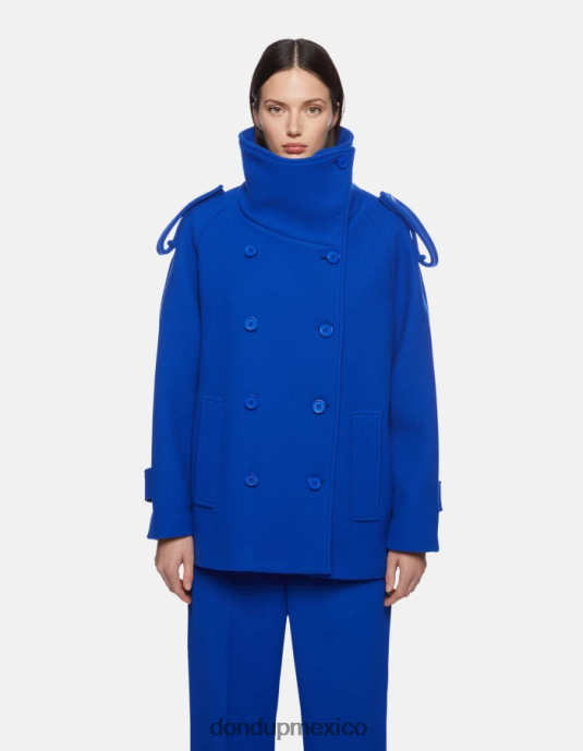 azul real DONDUP mujer chaquetón de tela con doble botonadura vestir D0VXD355