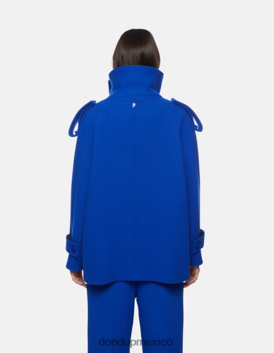 azul real DONDUP mujer chaquetón de tela con doble botonadura vestir D0VXD355