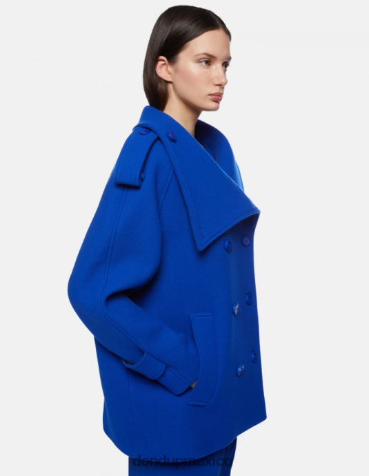 azul real DONDUP mujer chaquetón de tela con doble botonadura vestir D0VXD355