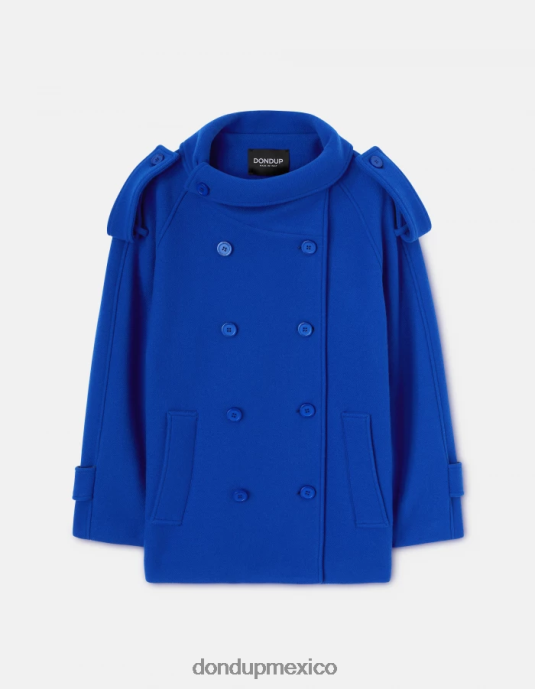 azul real DONDUP mujer chaquetón de tela con doble botonadura vestir D0VXD355