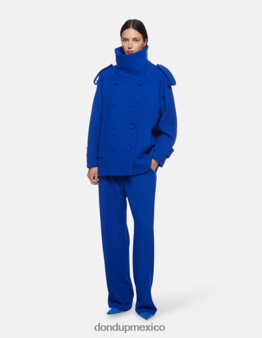 azul real DONDUP mujer chaquetón de tela con doble botonadura vestir D0VXD355