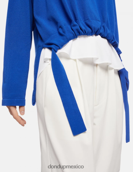 azul real DONDUP mujer jersey de viscosa con cuello redondo vestir D0VXD324