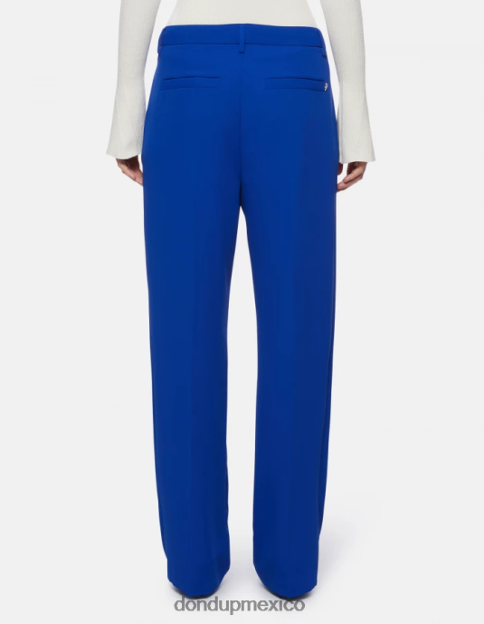 azul real DONDUP mujer pantalones anchos de gabardina joan vestir D0VXD147