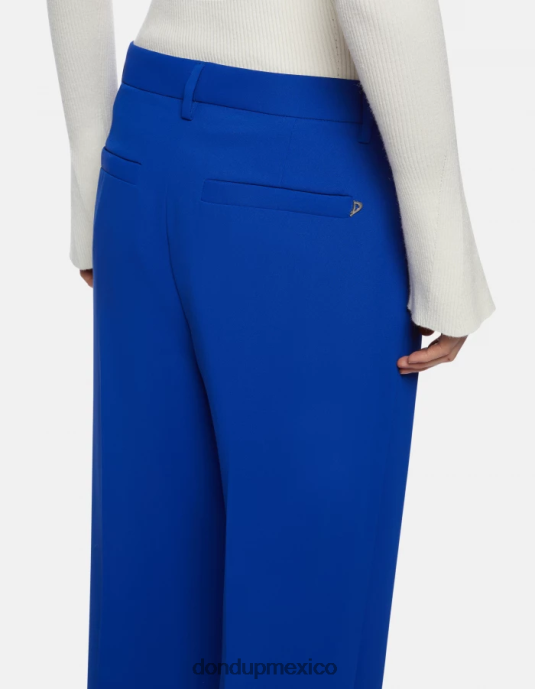 azul real DONDUP mujer pantalones anchos de gabardina joan vestir D0VXD147