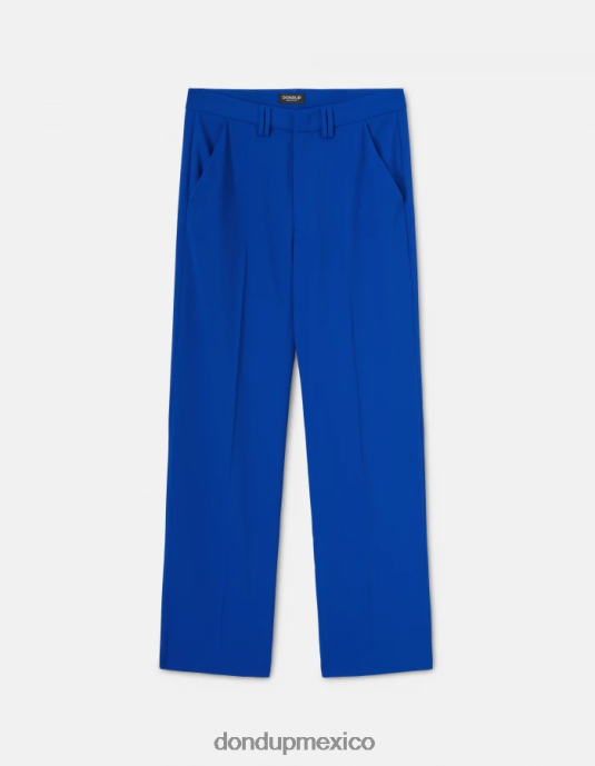azul real DONDUP mujer pantalones anchos de gabardina joan vestir D0VXD147