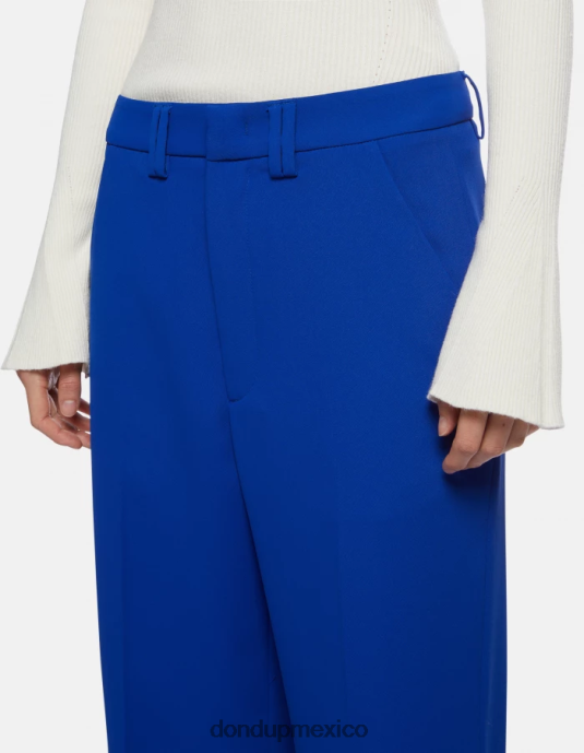 azul real DONDUP mujer pantalones anchos de gabardina joan vestir D0VXD147