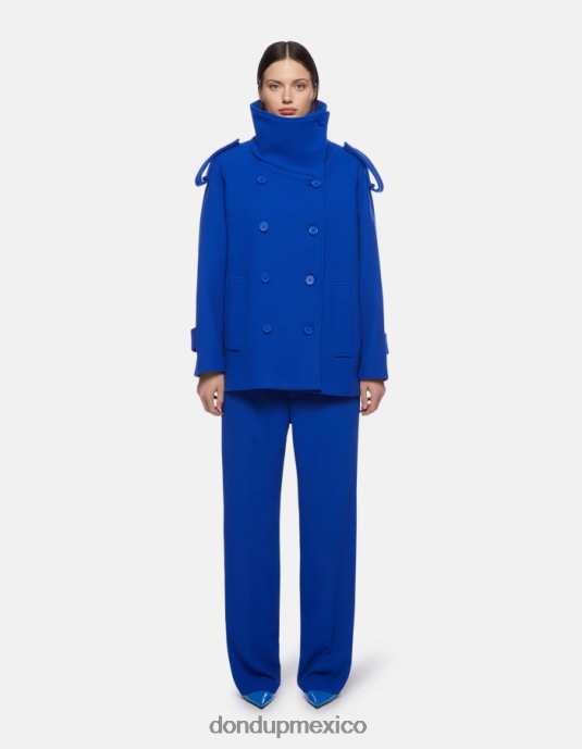 azul real DONDUP mujer pantalones anchos de gabardina joan vestir D0VXD147