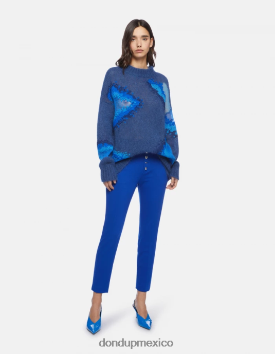 azul real DONDUP mujer pantalones carmen slim de punto vestir D0VXD235