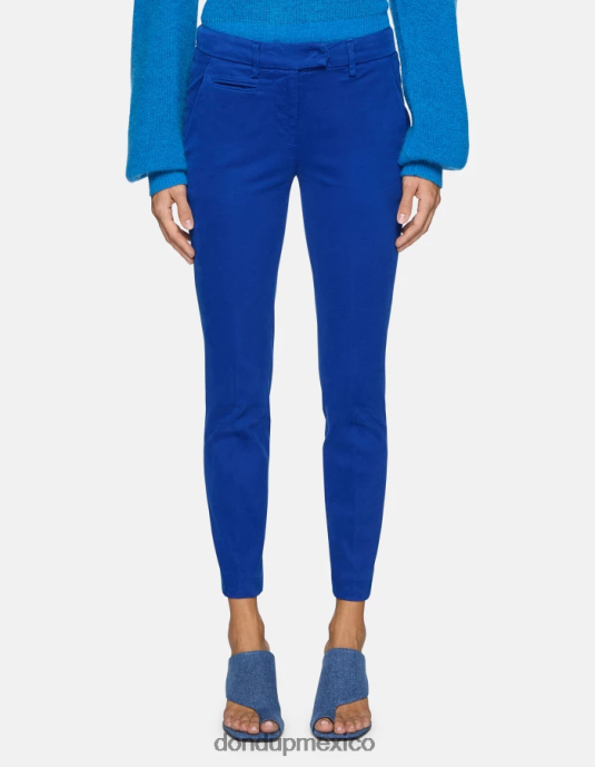 azul real DONDUP mujer pantalones de algodón perfectos y ajustados vestir D0VXD180