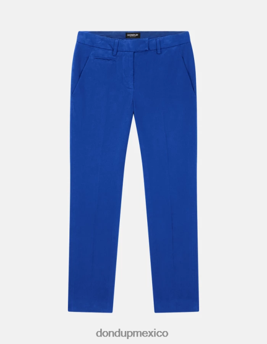 azul real DONDUP mujer pantalones de algodón perfectos y ajustados vestir D0VXD180