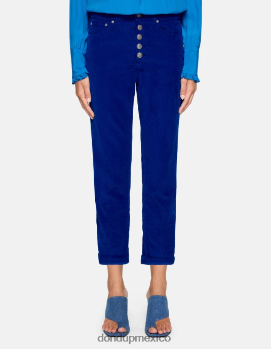 azul real DONDUP mujer pantalones holgados de terciopelo koons vestir D0VXD74