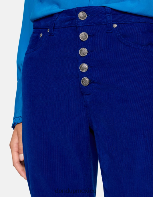 azul real DONDUP mujer pantalones holgados de terciopelo koons vestir D0VXD74