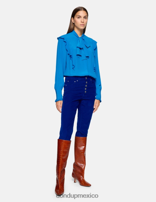 azul real DONDUP mujer pantalones holgados de terciopelo koons vestir D0VXD74
