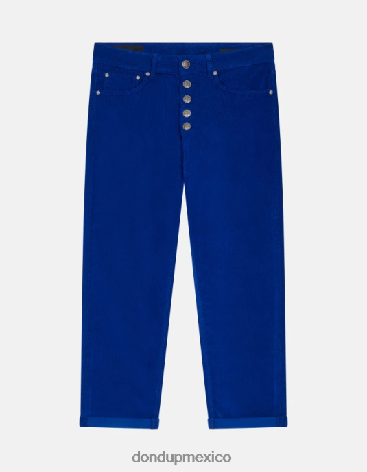 azul real DONDUP mujer pantalones holgados de terciopelo koons vestir D0VXD74