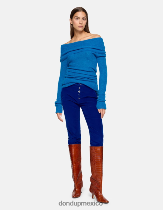 azul real DONDUP mujer pantalones holgados de terciopelo nima vestir D0VXD138