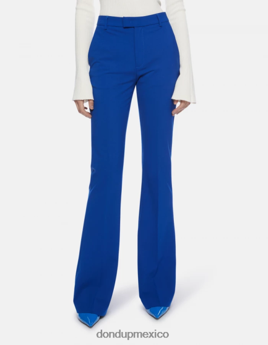 azul real DONDUP mujer pantalones tina de lana con corte bootcut vestir D0VXD193