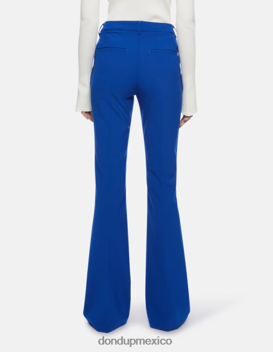 azul real DONDUP mujer pantalones tina de lana con corte bootcut vestir D0VXD193