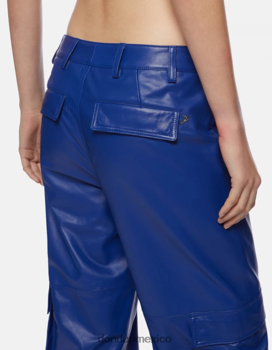 azul real DONDUP mujer pantalones tori holgados de piel de napa vestir D0VXD197