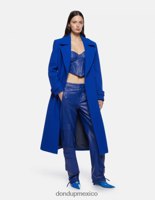 azul real DONDUP mujer pantalones tori holgados de piel de napa vestir D0VXD197