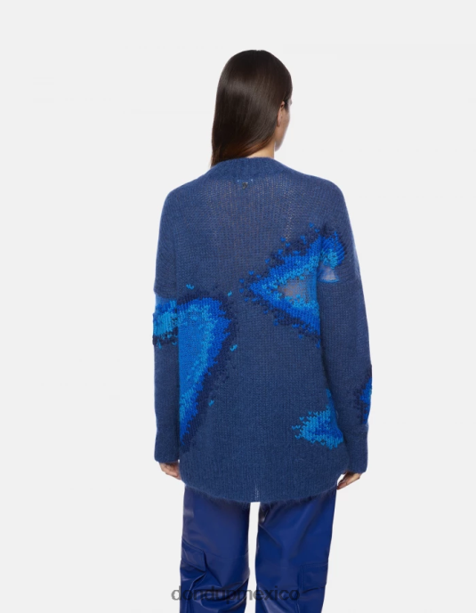 azul real DONDUP mujer suéter de mohair con cuello redondo vestir D0VXD313
